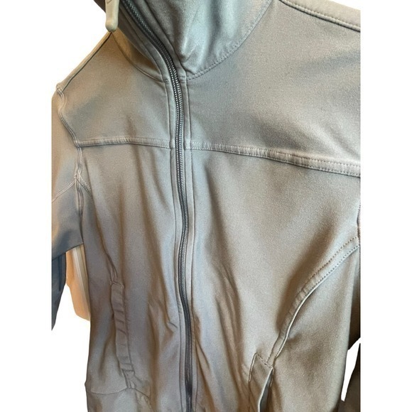 Nike Fit Dry Women's Grey Blue & Bright Blue Full Zip Athletic Collared Jacket - Picture 5 of 11